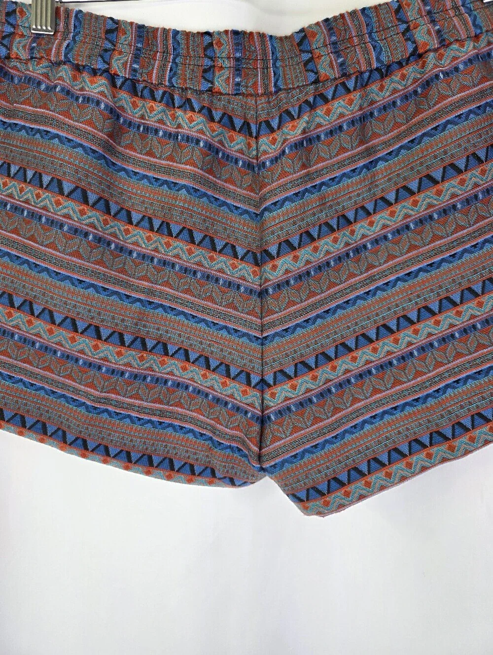 J.Crew Factory Shorts Women's Size 8 Aztec Jacquard Boardwalk Pull On Stretch